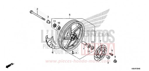 ROUE AVANT WW125EX2H de 2017